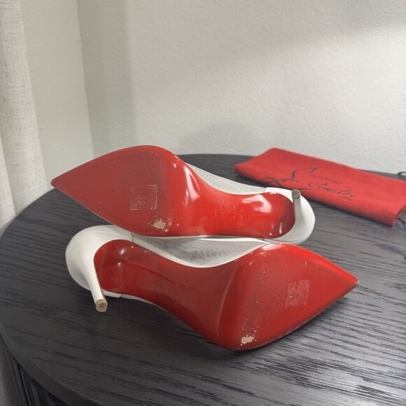 Christian Louboutin Galativi 100 Mesh Leather White 39.5 - Picture 9 of 9